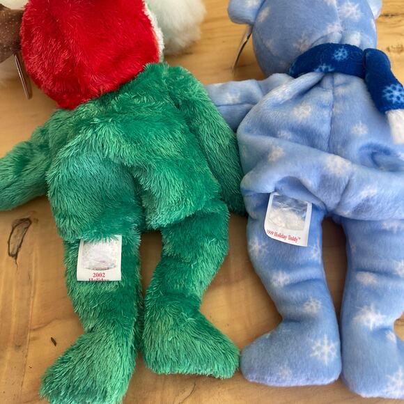 3 - Ty Beanie Babies Bears Holiday, Christmas, Snowflake, Reindeer Grinch Antler - Picture 12 of 12